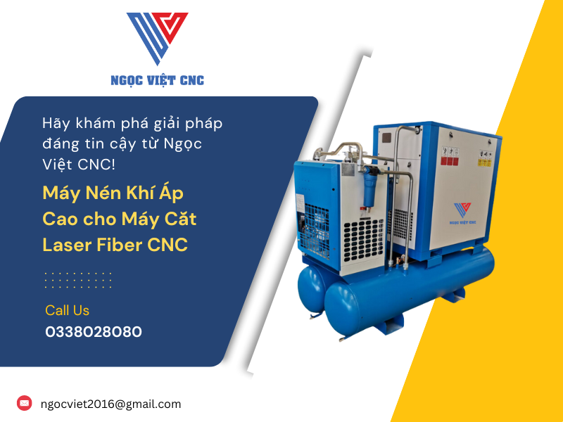 Máy Nén Khí Áp Cao cho Máy Cắt Laser Fiber CNC: Giải Pháp Tối Ưu Cho Sản Xuất Chuyên Nghiệp
